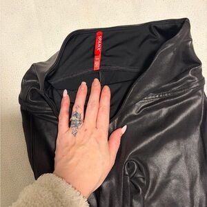 SPANX Black Faux Leather Jacket with Sleek Finish